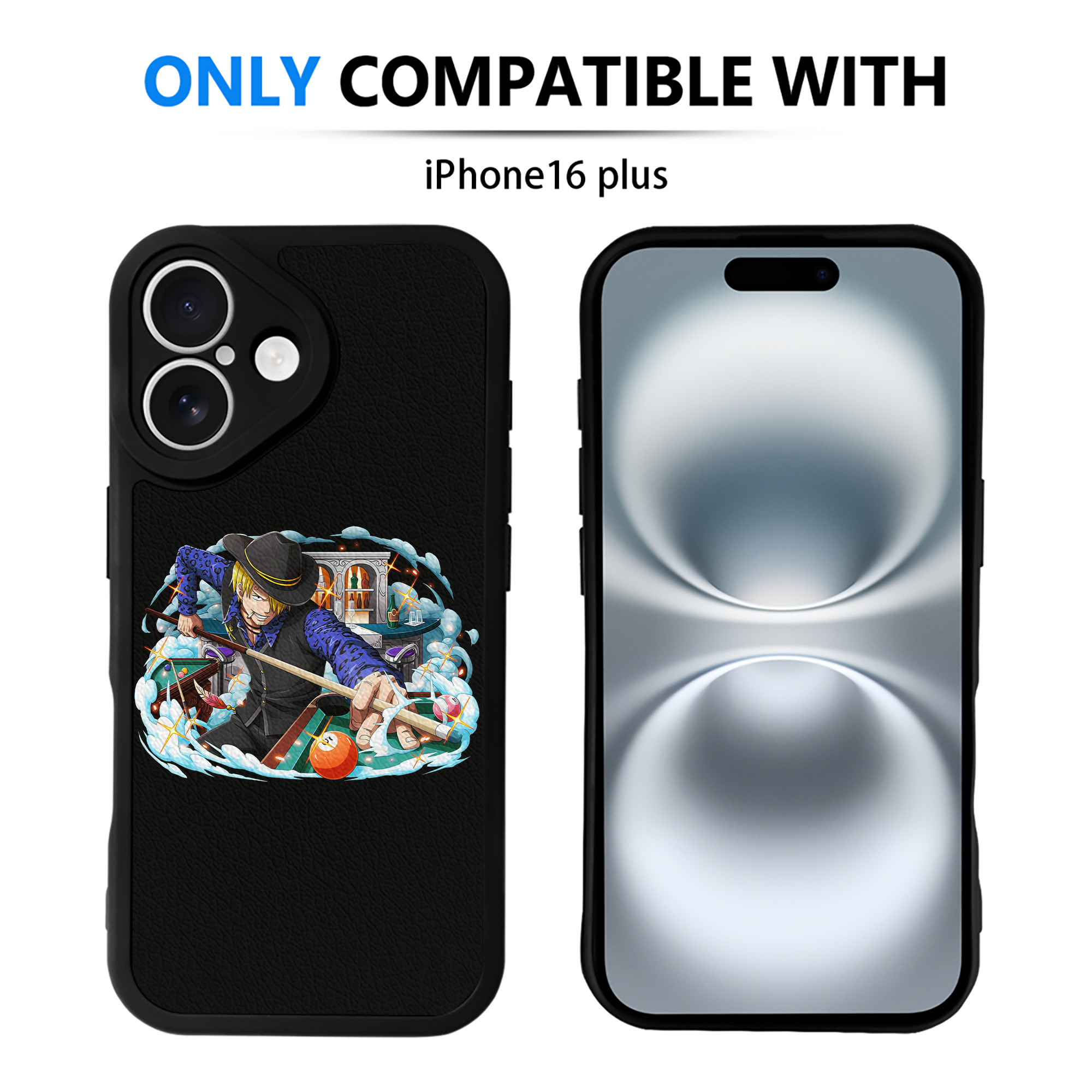 （画像用） ワンピース サンジ ONE PIECE Sanji 【iPhone 16シリーズ対応】シリコンスマホケース（レザー調） 材質：シリコン